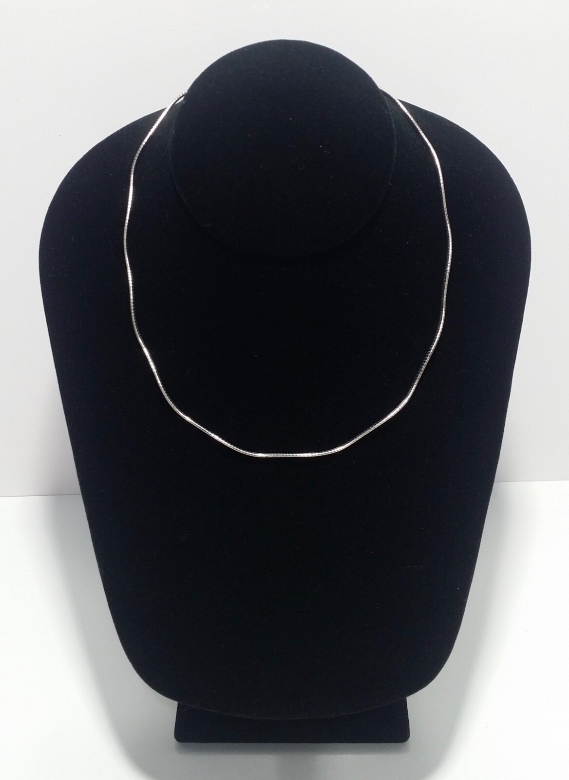 Sterling Silver 925 Herringbone Wavy Chain Necklace Italy 16.25″
