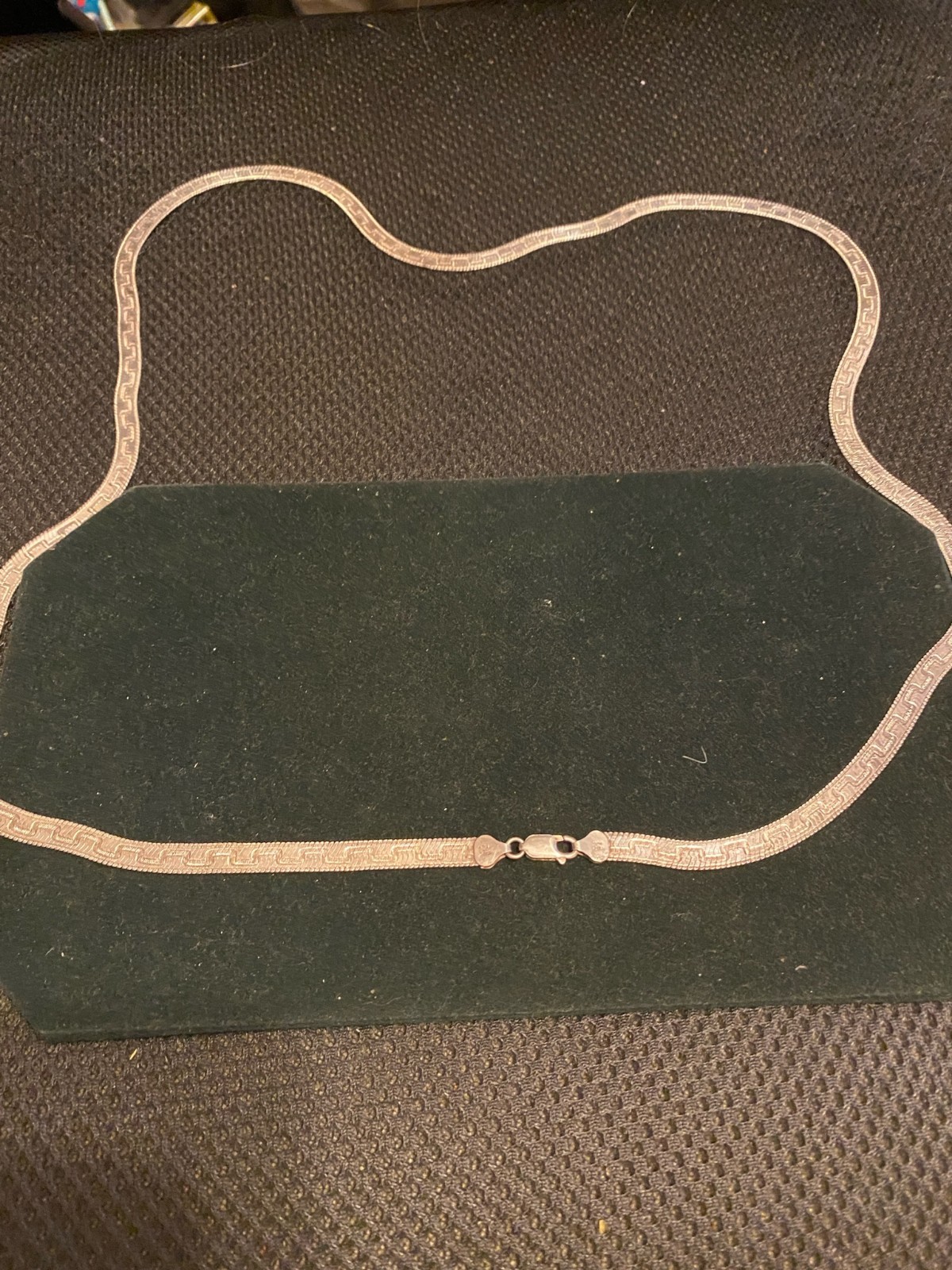 Milnor Italy SS 925 Reversible Patterned Herringbone Necklace 36” x 58″
