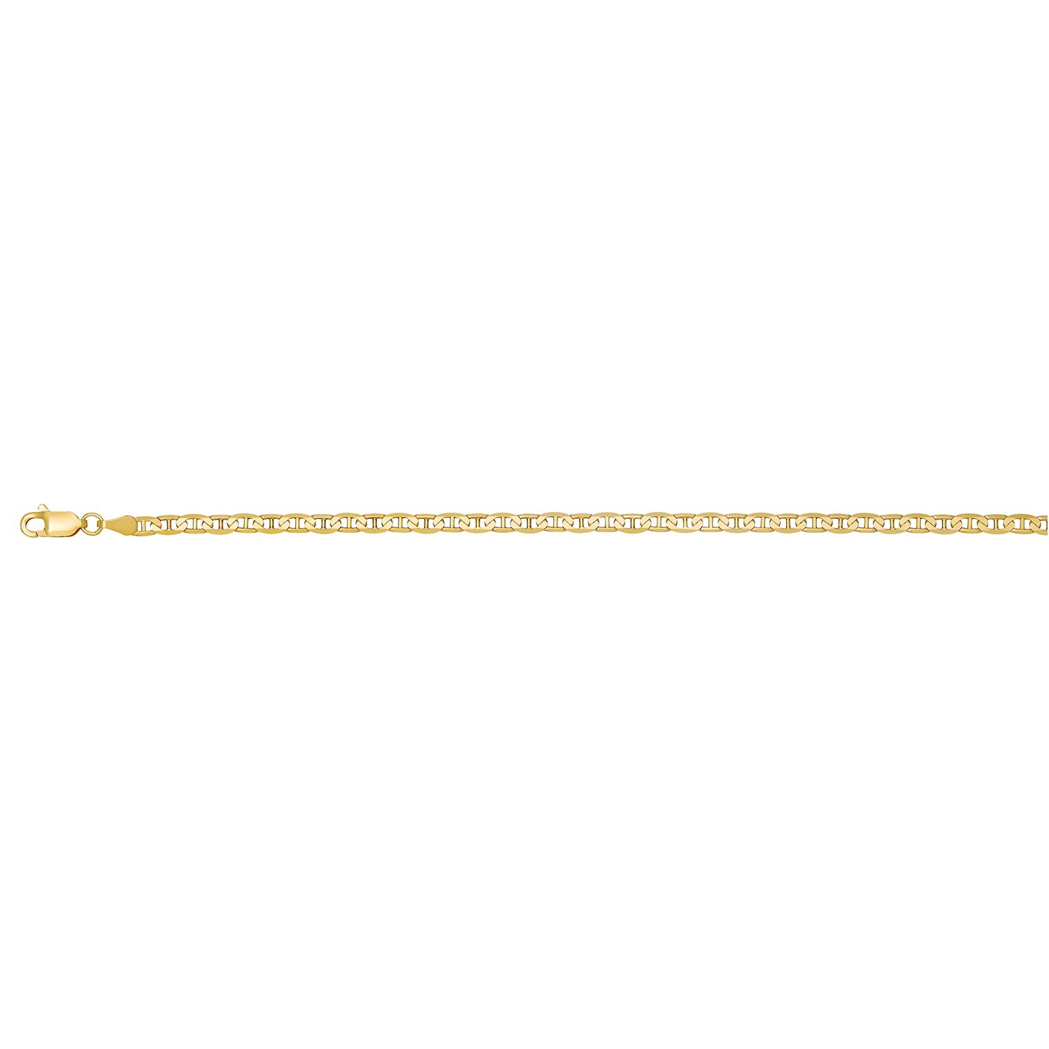 14k solid yellow gold flat marine link 22″inch 3.0 mm 8.8 grams