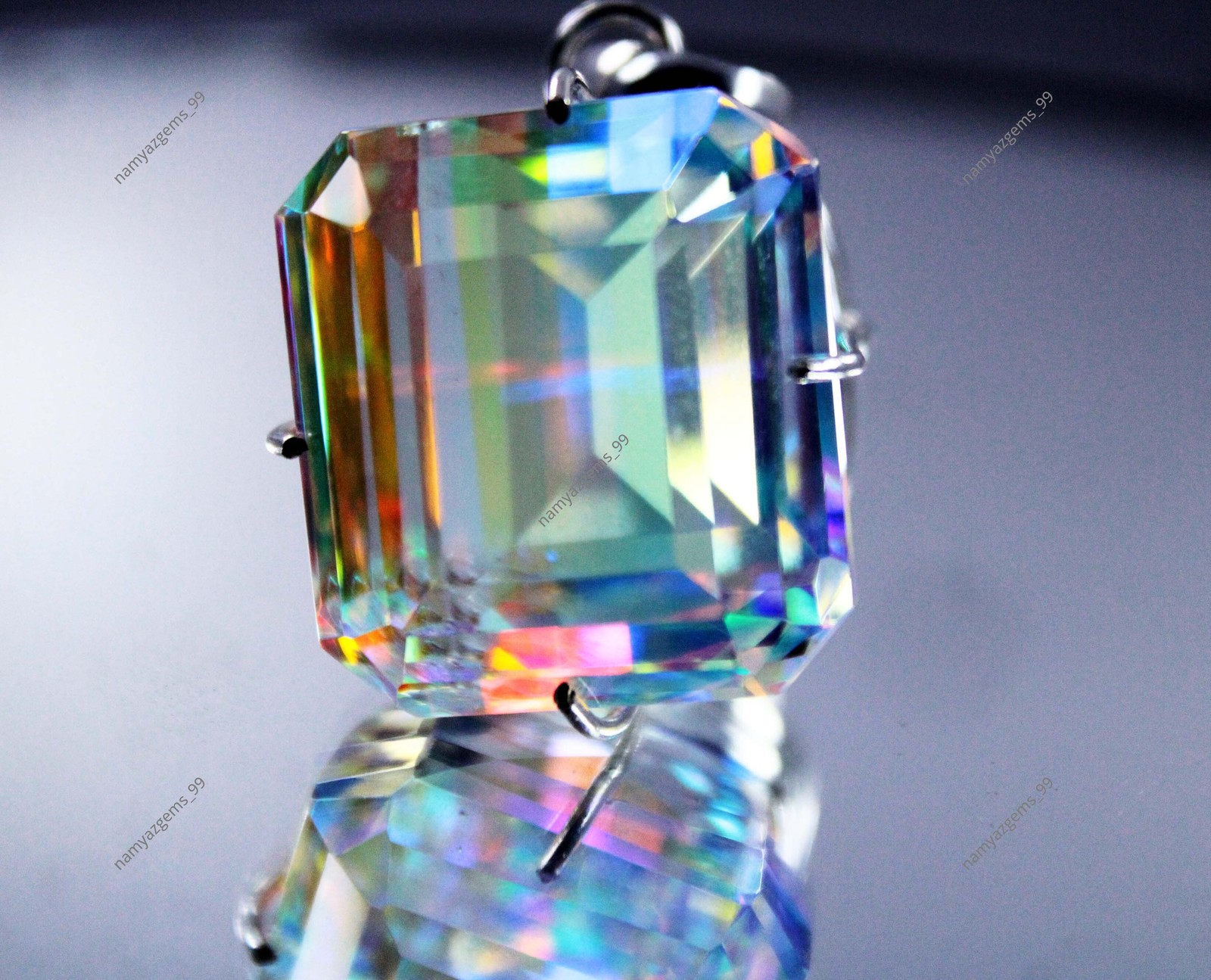 72.70 Ct+ Natural Rare Mystic Multi Color 925 Solid Silver Pendant Gemstone
