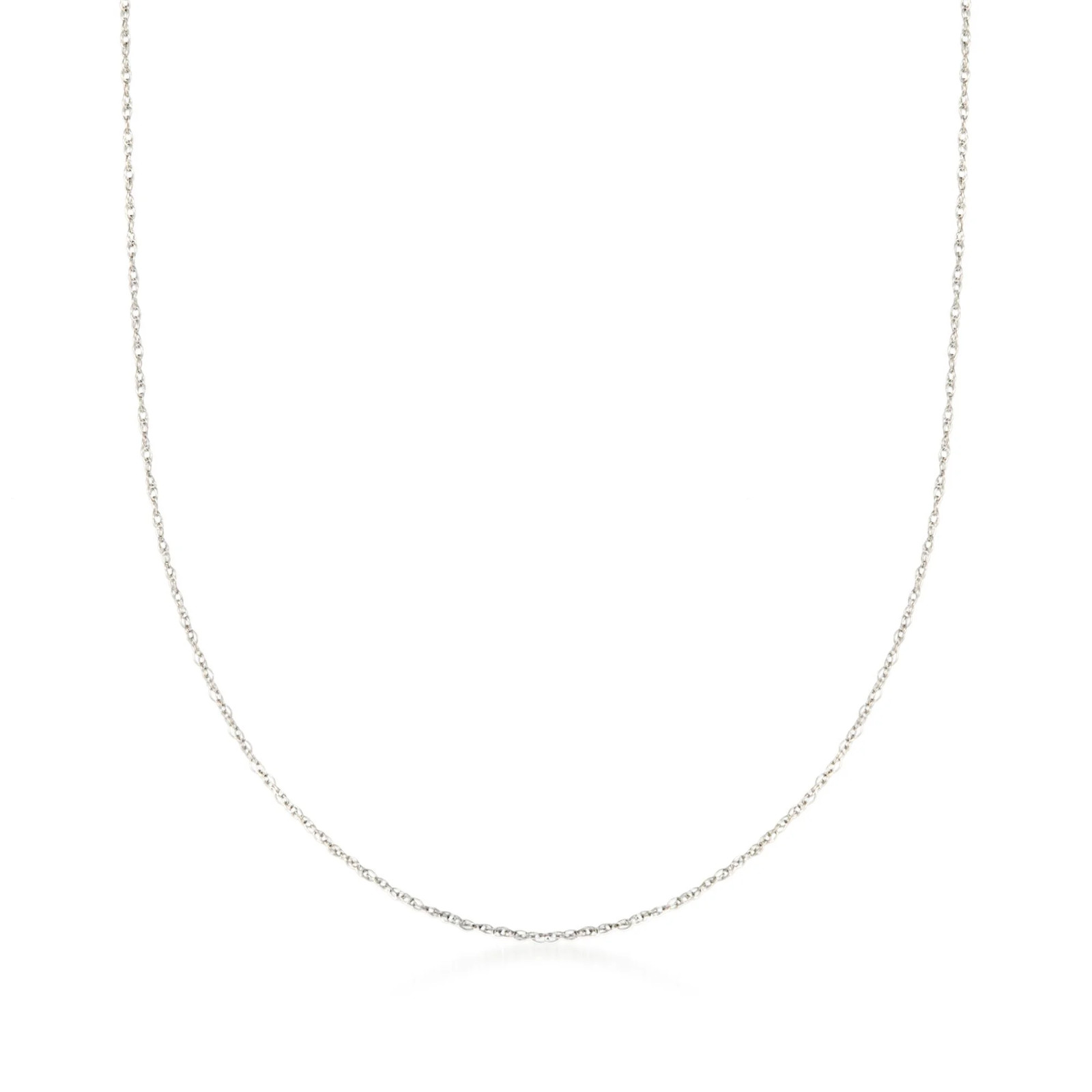 0.7Mm 14Kt White Gold Rope-Chain Necklace, Women’S, Adult