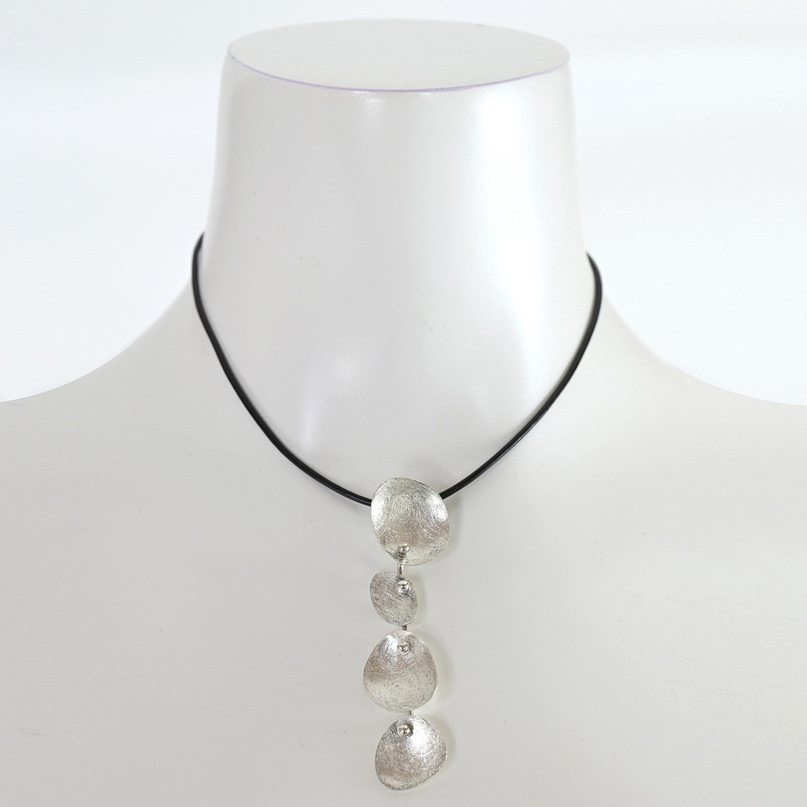 Handcrafted Modern Sterling Silver 925 Drop Pendant Necklace OOAK Artisan Made
