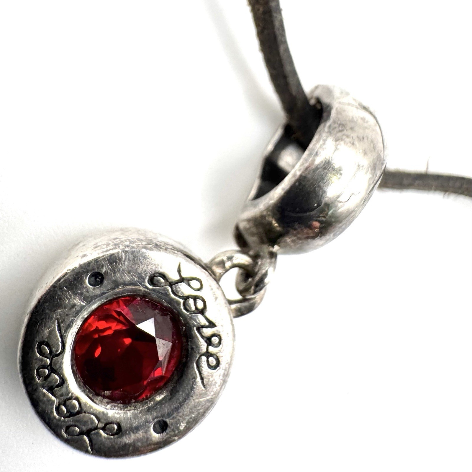 Carolee 925 Sterling Silver Red Garnet Pendant Necklace