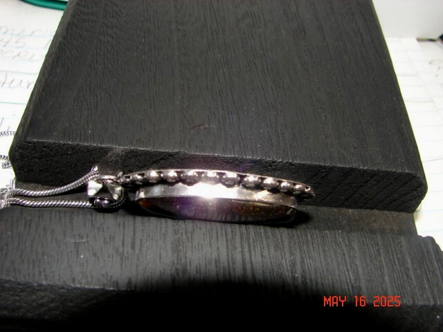 German Silver Tiger’s Eye Cabochon Necklace