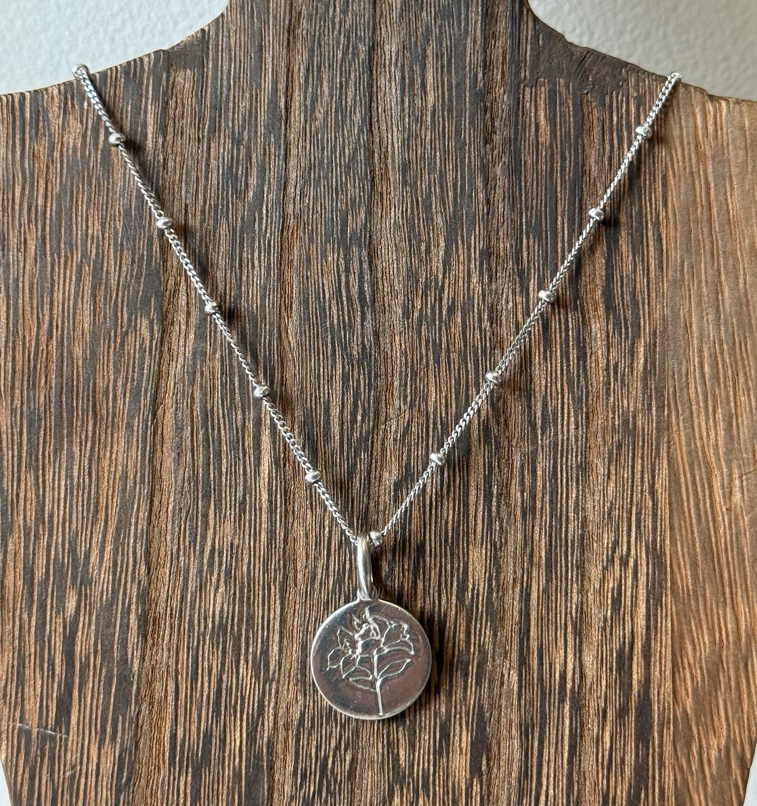 Rellery May Flower Necklace Lily Of The Valley Sterling Silver 925 Chain 17”L+2”