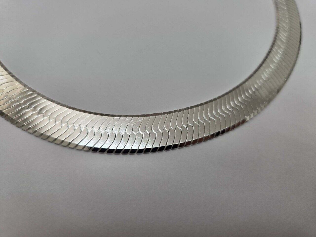 925 Sterling Silver Thick Beveled Edges Herringbone Chain Necklace 10mm 7″-30″