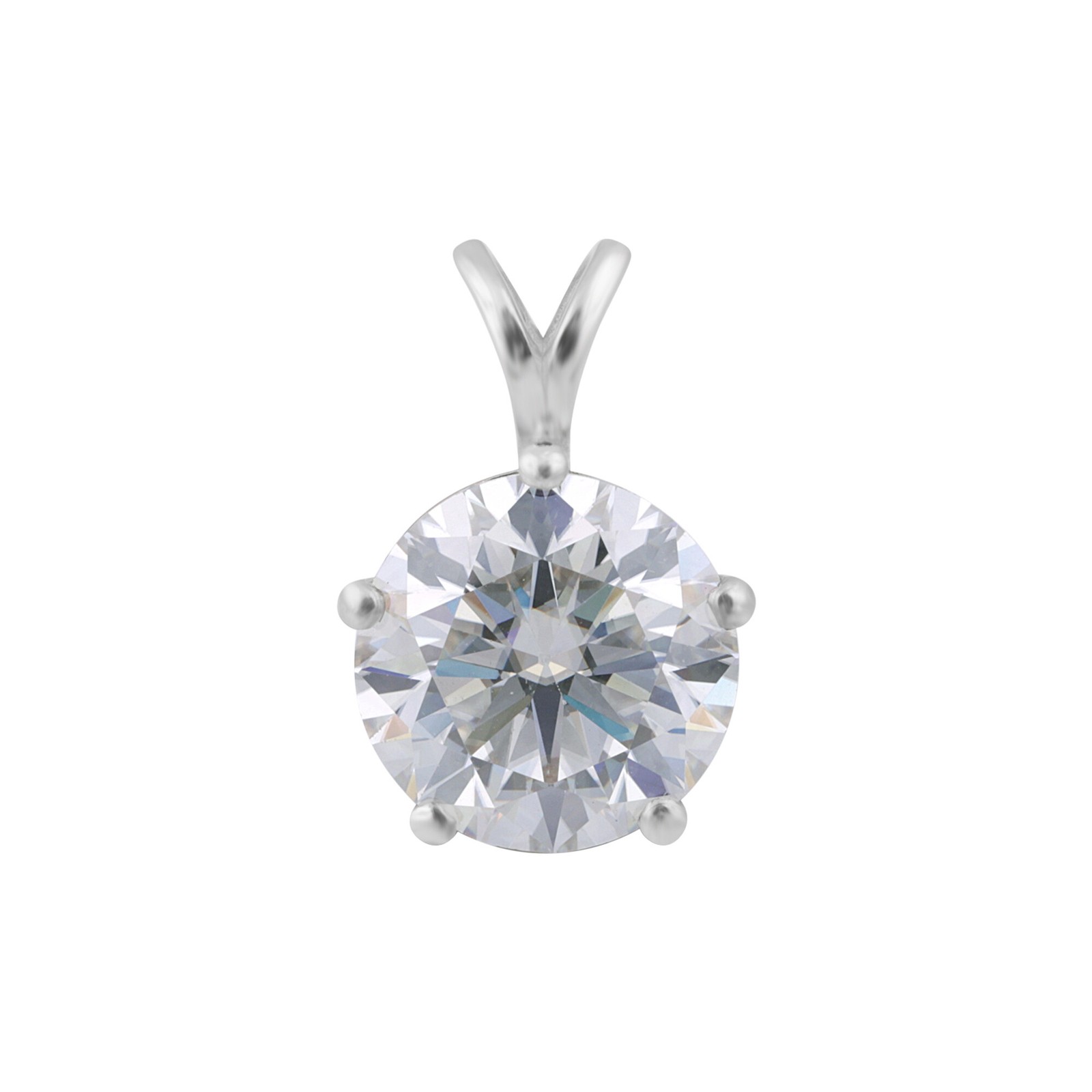10 Ct Round Lab Diamond VS1 E Solitaire Pendant 925 Sterling Silver Gift Her