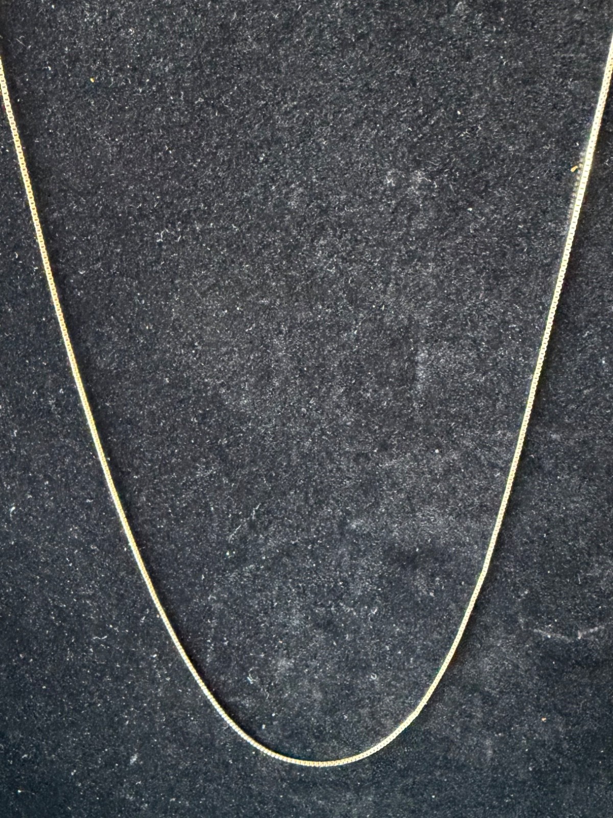 14K White Gold Box Chain Necklace 17″ 1.27g .7mm Marked 14K GC Solid Gold