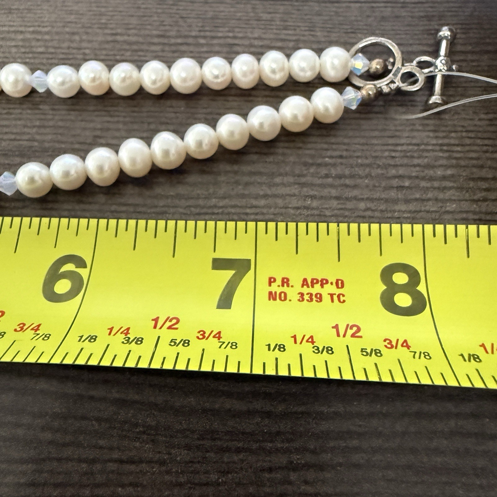 Vtg Pearl Necklace 925 White Fresh Water w/Sterling Silver Kauai Hawaii