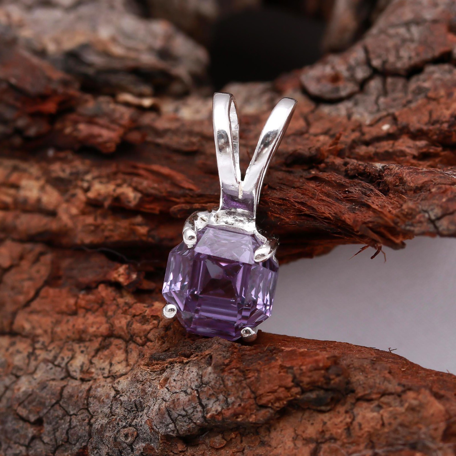 Alexandrite Hexagon Shape Handmade Pendant Solid Silver Jewelry Mothers Day Gift