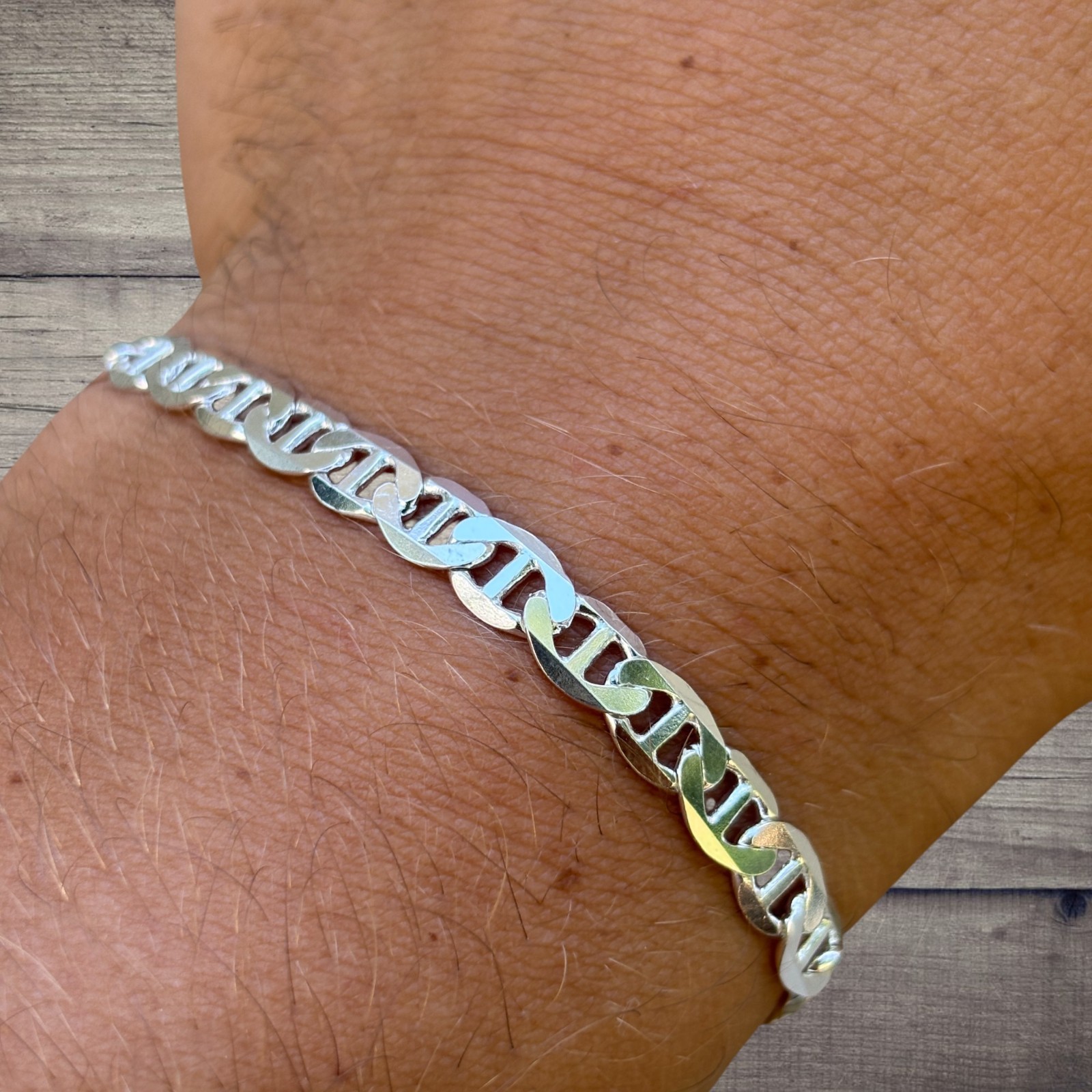 5mm Mariner Link Bracelet – Real Solid 925 Sterling Silver Or 14k Gold Vermeil
