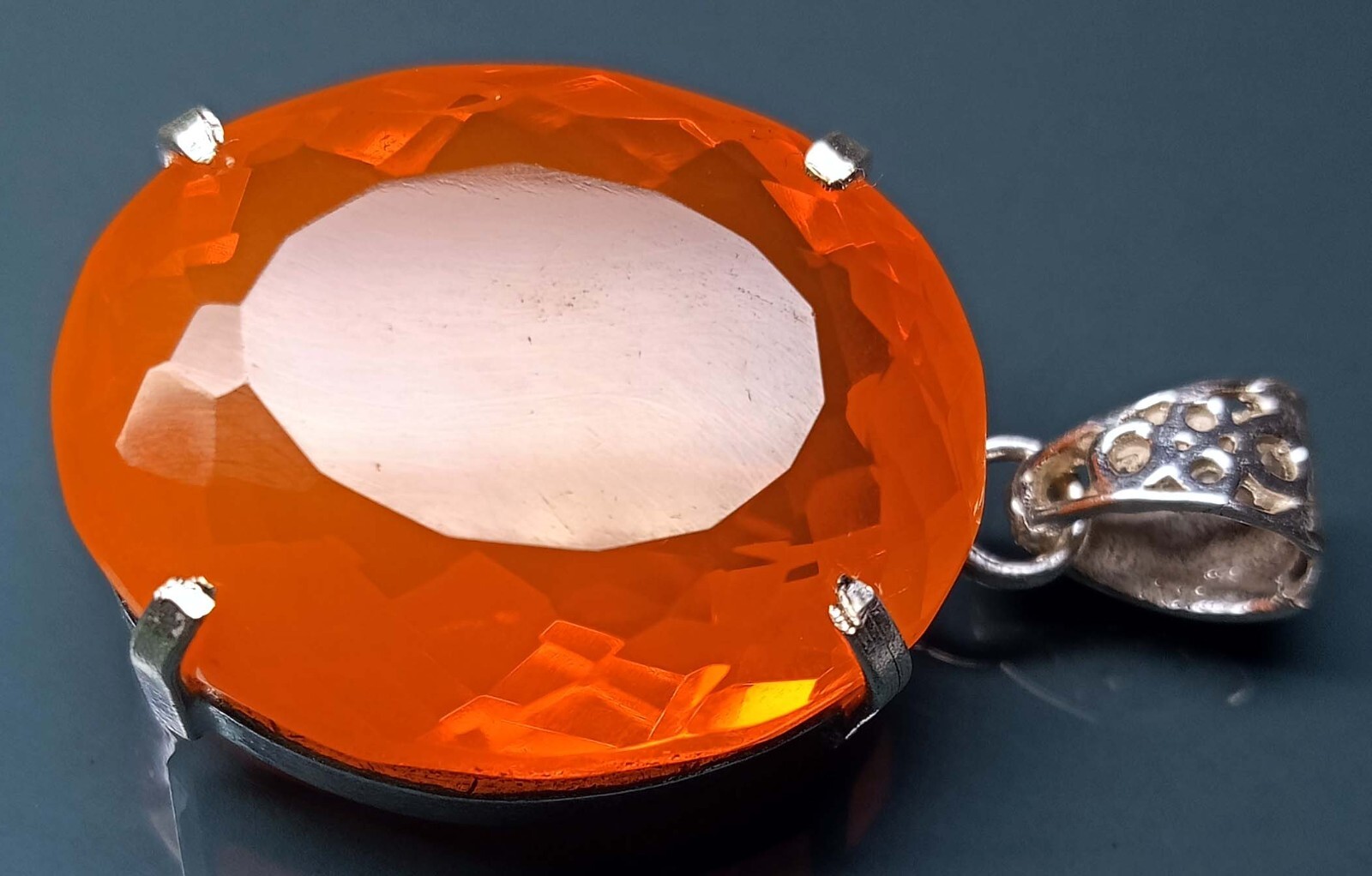 Pendant Oval Cut 93.30 Ct Orange Opal Locket Natural Gemstone Certified PD058