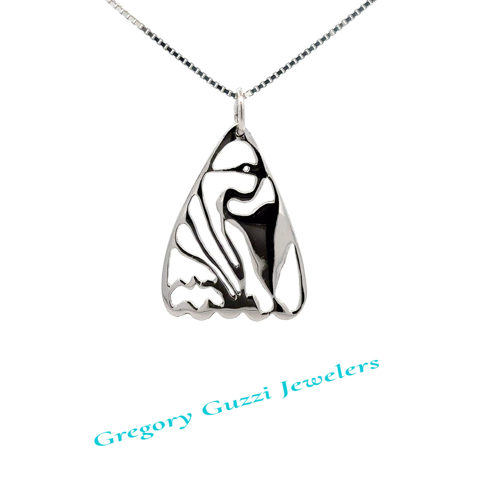 Sterling Silver Blue Heron Pendant (22 x 35 mm)