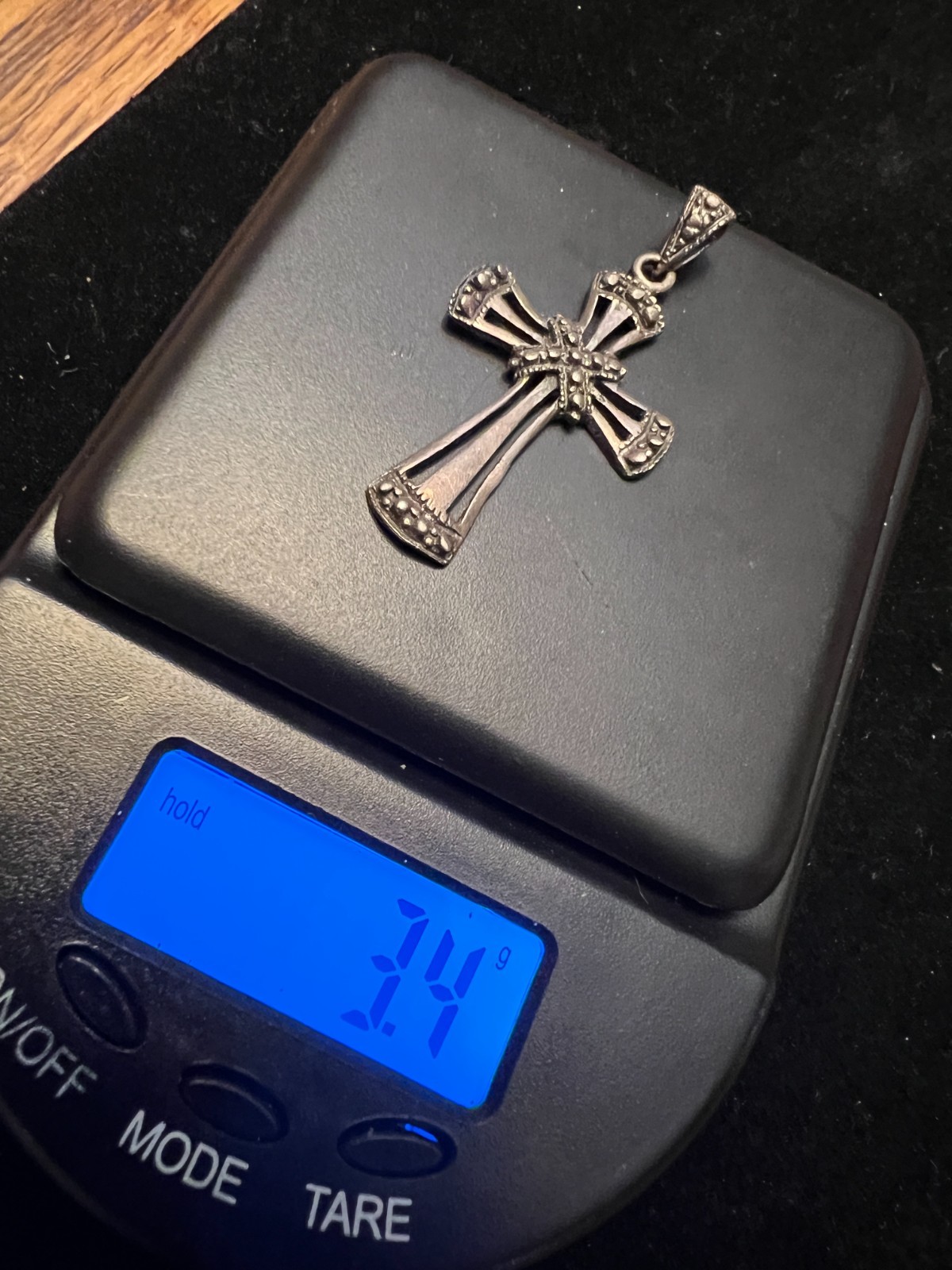 Vintage Sterling Silver 3.4 Grams Cross Pendant 1.5″