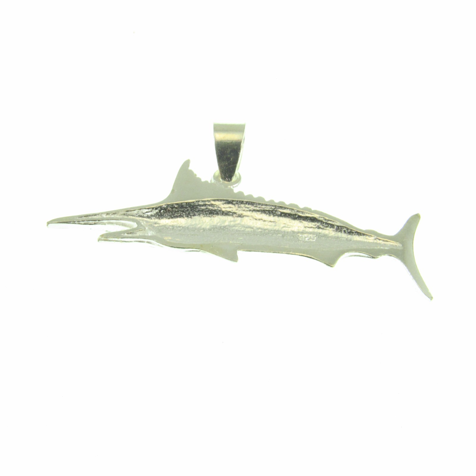 Solid 925 Sterling Silver Swordfish Marlin Pendant Men’s Nautical Jewelry Gift