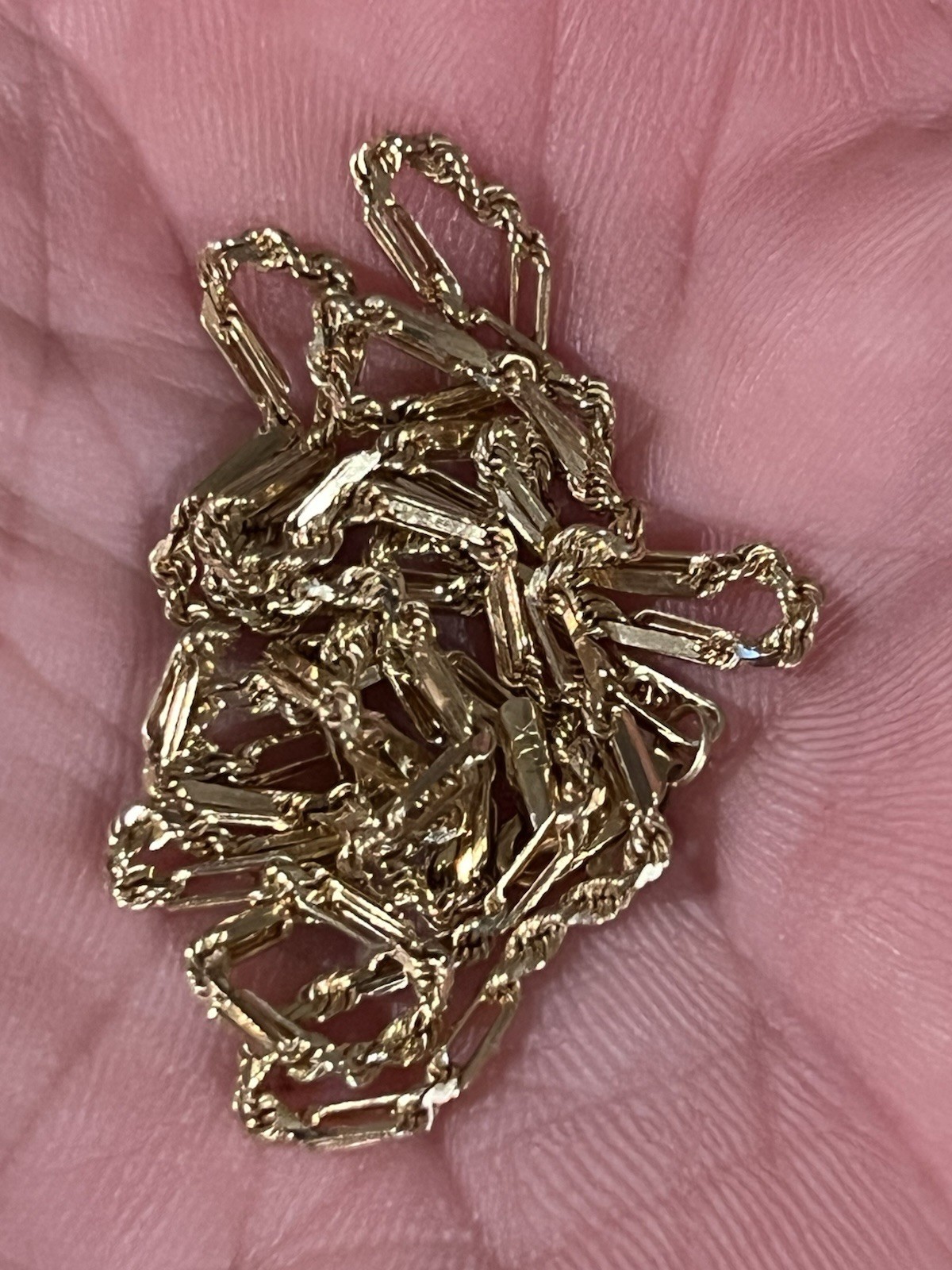 Solid 14k Gold Rope Chain Necklace 18 Inch About 4.6 Grams Amazing Shape! G1