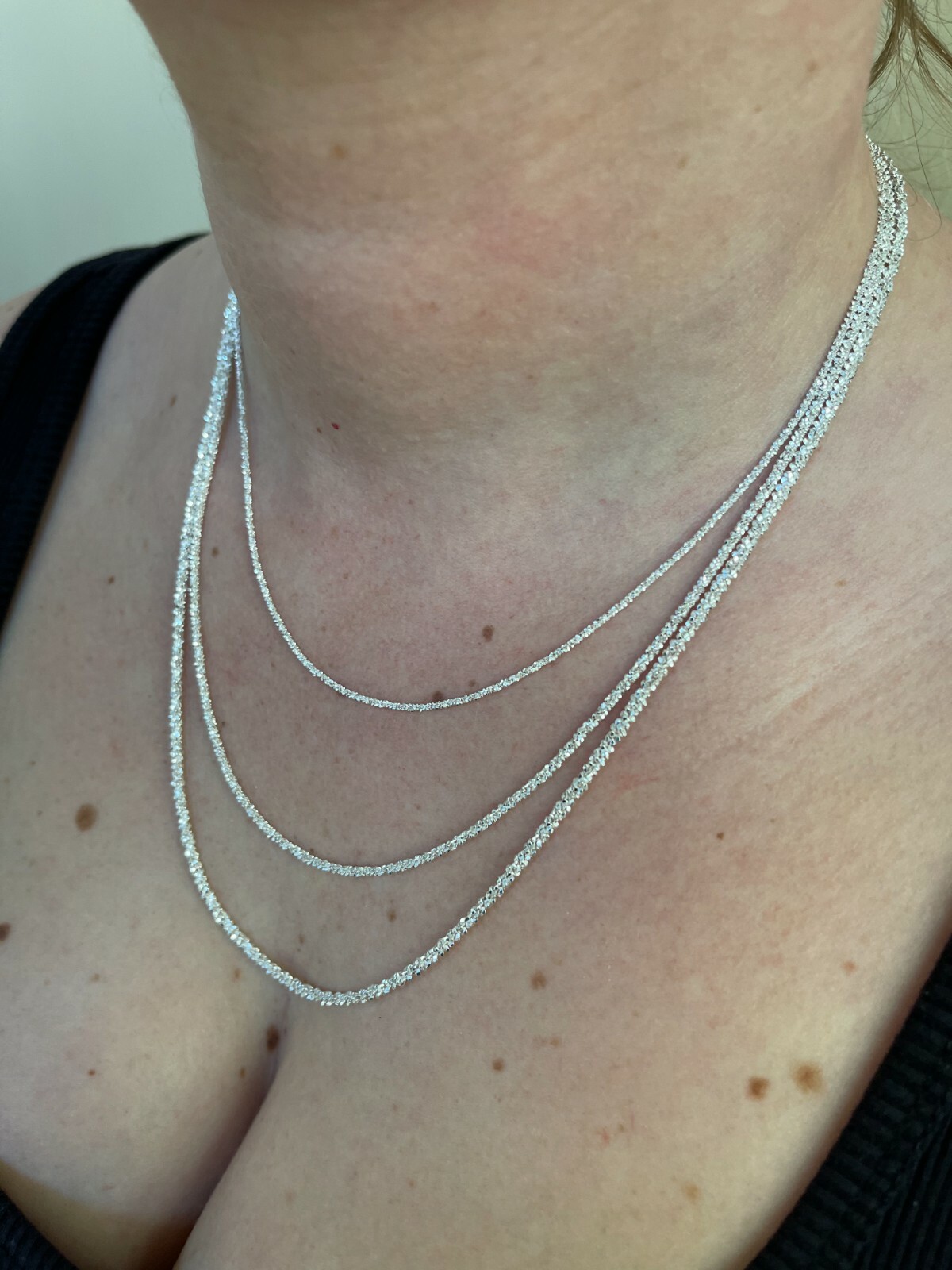 Real Solid 925 Sterling Silver Diamond Cut Sparkle Rope Chain Necklace 1mm – 3mm