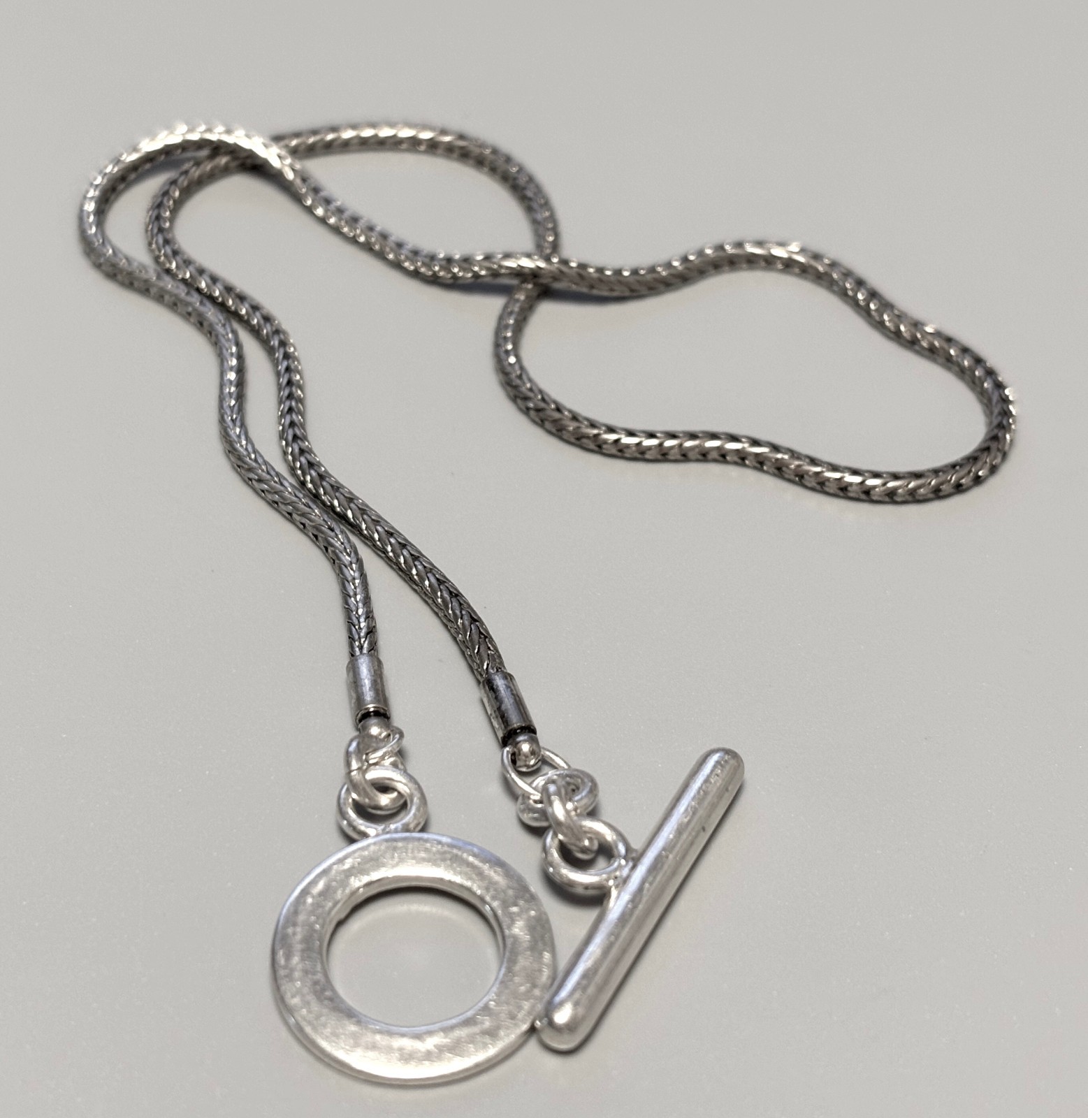 925 Sterling Silver ROPE CHAIN Toggle Closure Necklace 17in – 19g