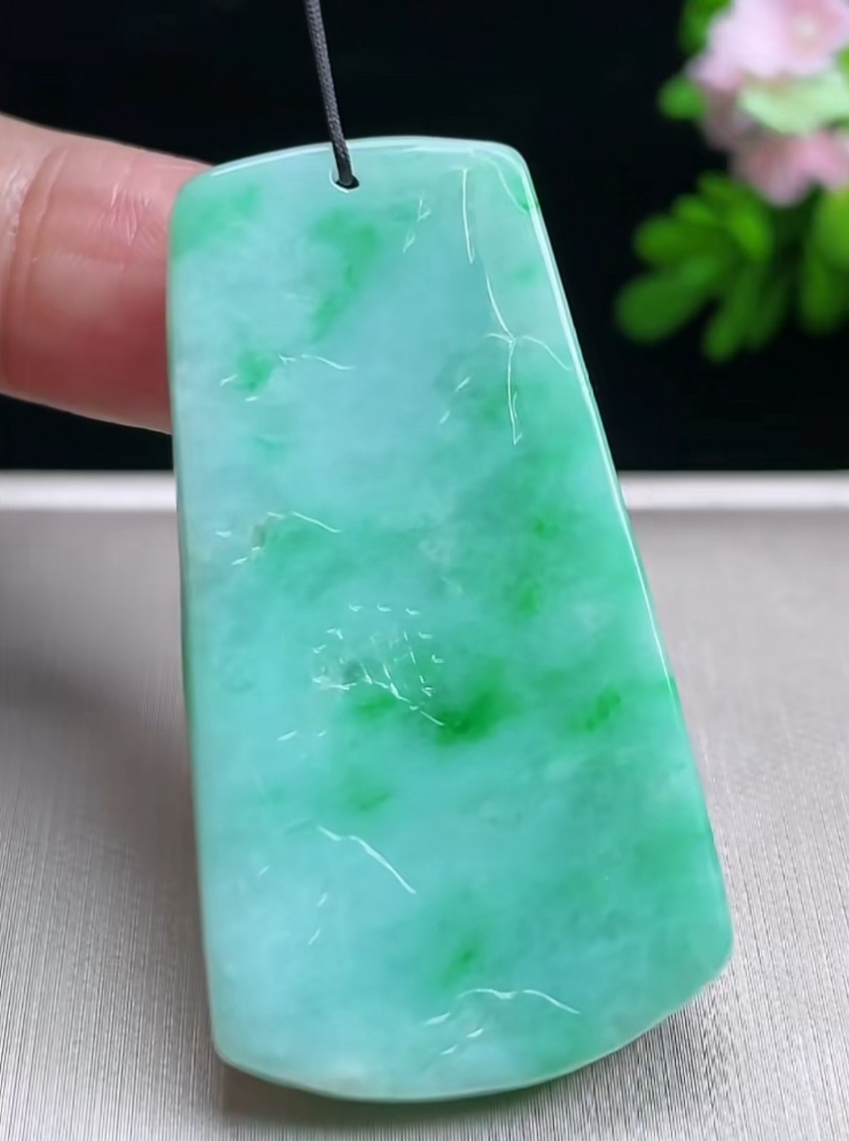 Untreated Myanmar Burma Green Jade Grade A Jadeite Landscape Painting 0628