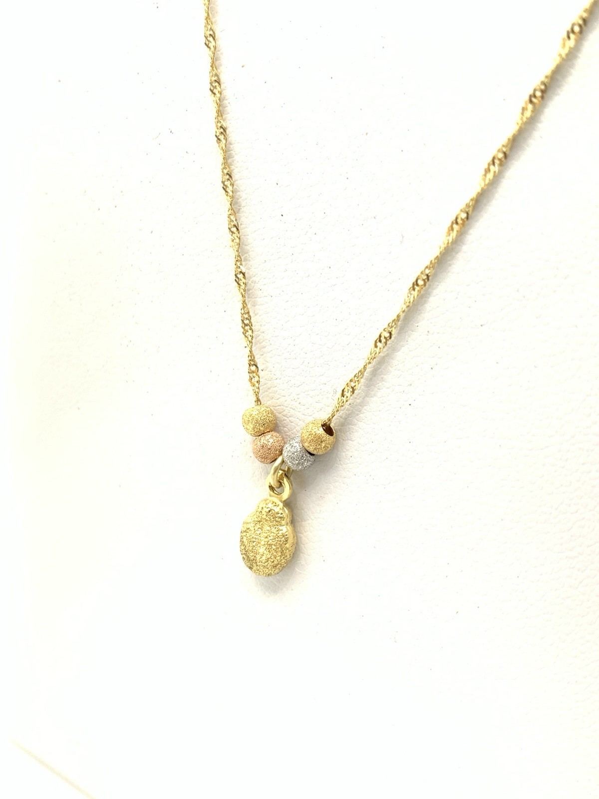 14k Multi Tone Gold Beads Necklace