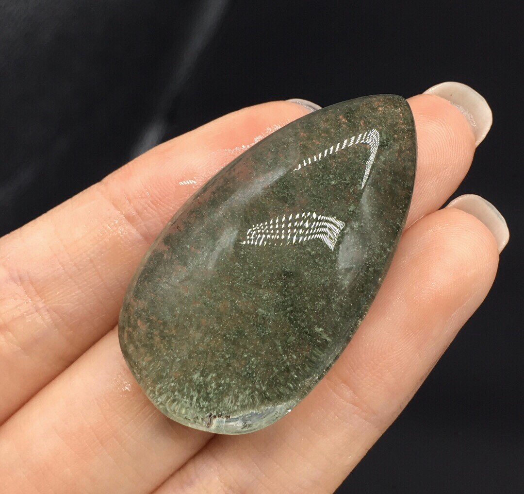 US SELLER Natural Green Phantom Quartz Pendant Teardrop Brazil Grade AA Crystal