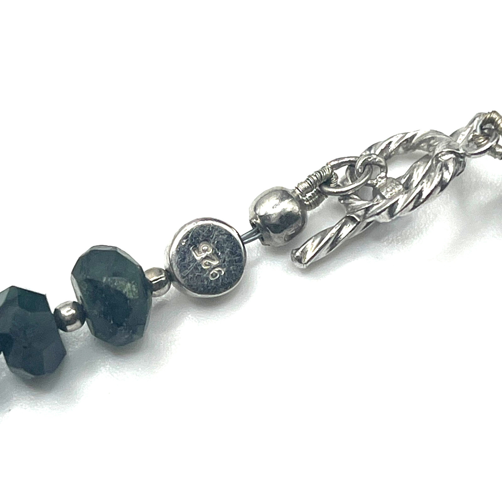 RSI Necklace Labradorite Faceted Bead Single Strand Graduated Sterling 925 Clasp