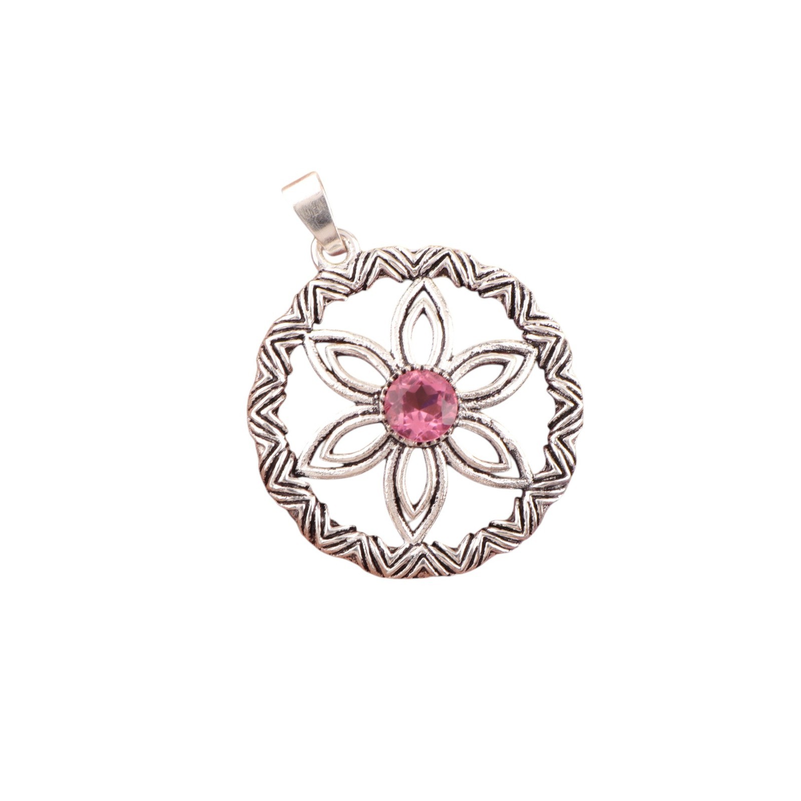 Natural Pink Tourmaline Gemstone Pendant 925 Silver Fine Jewelry For Anniversary
