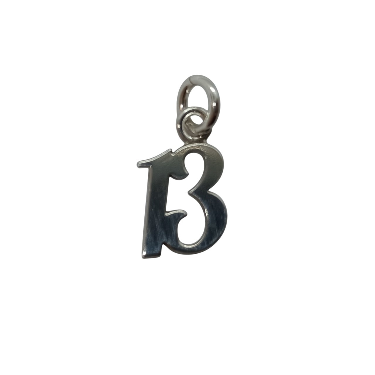 Handmade Sterling Silver Pendant Charm Number 13 Solid Stamped 925 Nickel Free