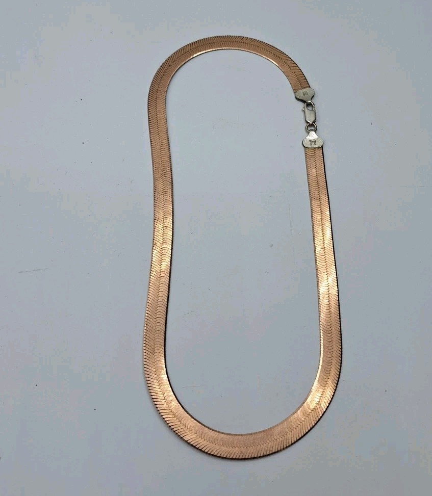 Vintage Herringbone Milor Necklace Marked 925 Over 20 Grams