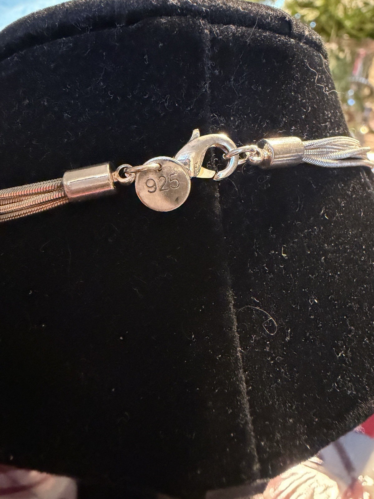 Sterling Silver 925 Snake Chain Lariat Necklace w/ Heart Drop Pendant Signed