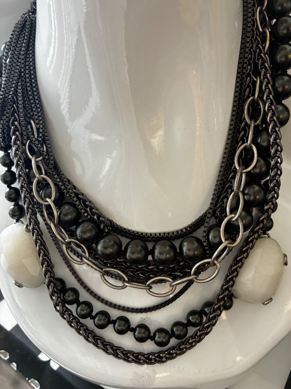 Black Pearl Statement Necklace