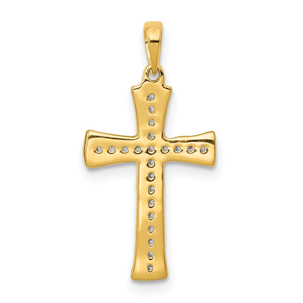 14K Yellow Gold 1/10ctw Diamond Cross Pendant PM5074-010-YA