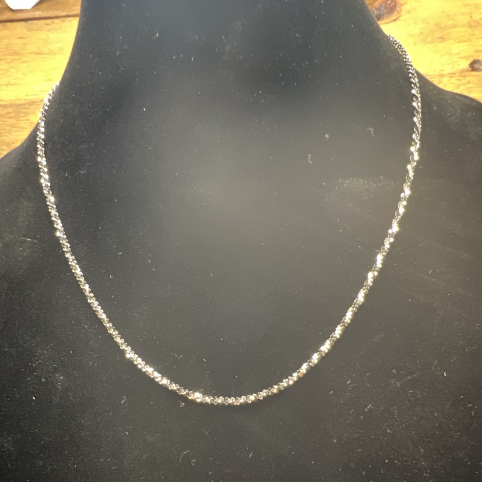 Silver Rope Chain Necklace Lobster Closure No Stone Silver Color Metal