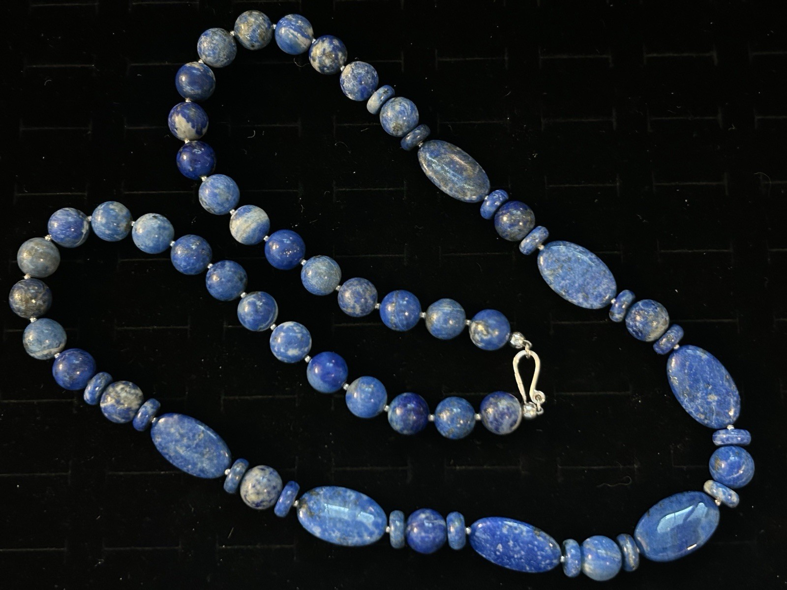 Jay King Sterling Silver and Lapis Necklace 30”