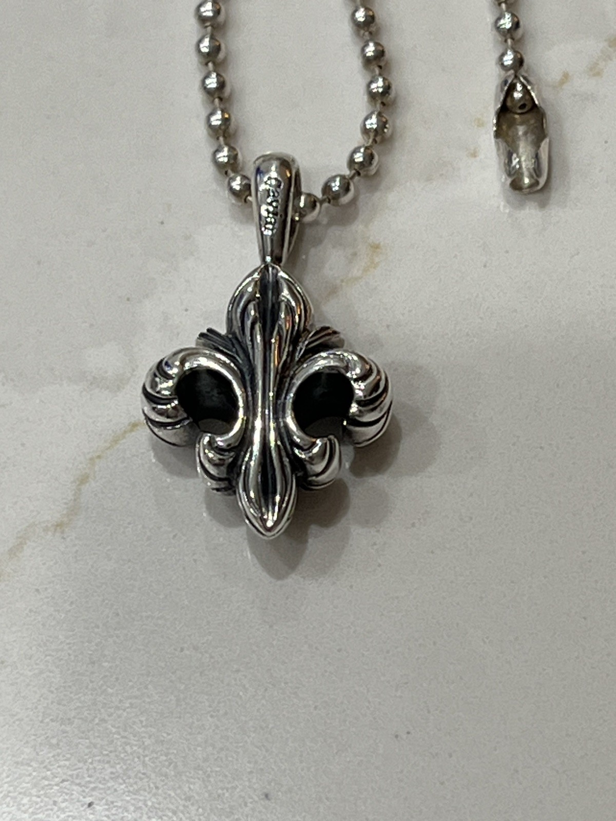 Lagos Silver Fleur de Lis Pendant Necklace