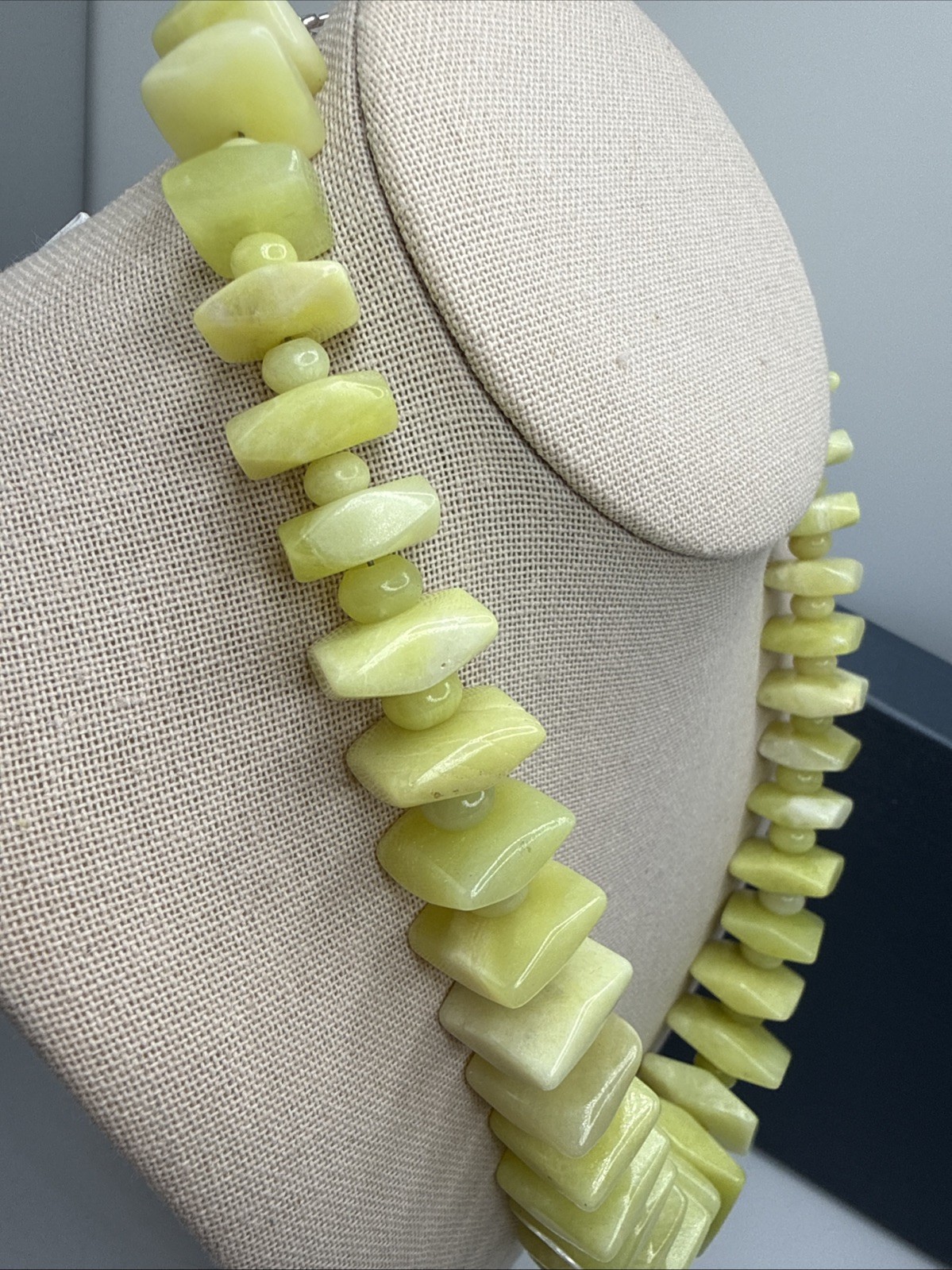 Jay King Natural Korean Serpentine Freeform Sterling Silver Necklace