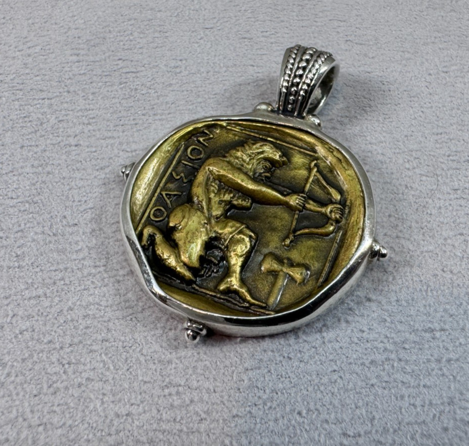 Konstantino Sterling Silver & Bronze Hercules Reversible Pendant