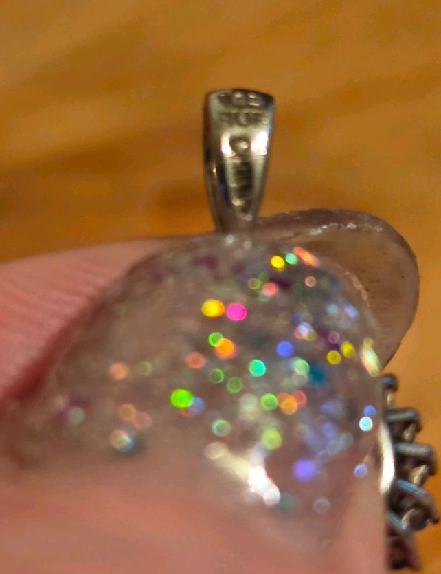 Sterling Silver Blue Topaz Pendant . Tear Drop Shaped. Marked 925 RUF China