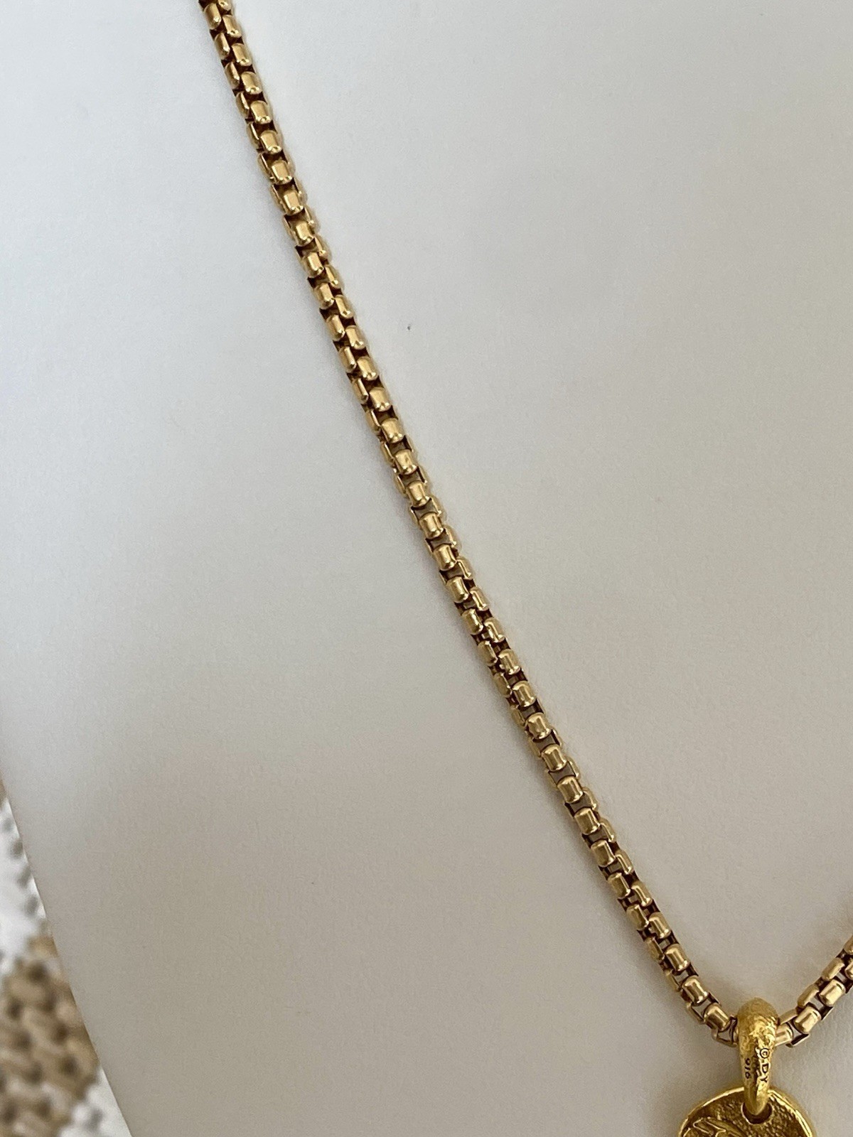 David Yurman 22K/18K Gold Shipwreck Pendant Necklace 2.7mm 24” Excellent $7000
