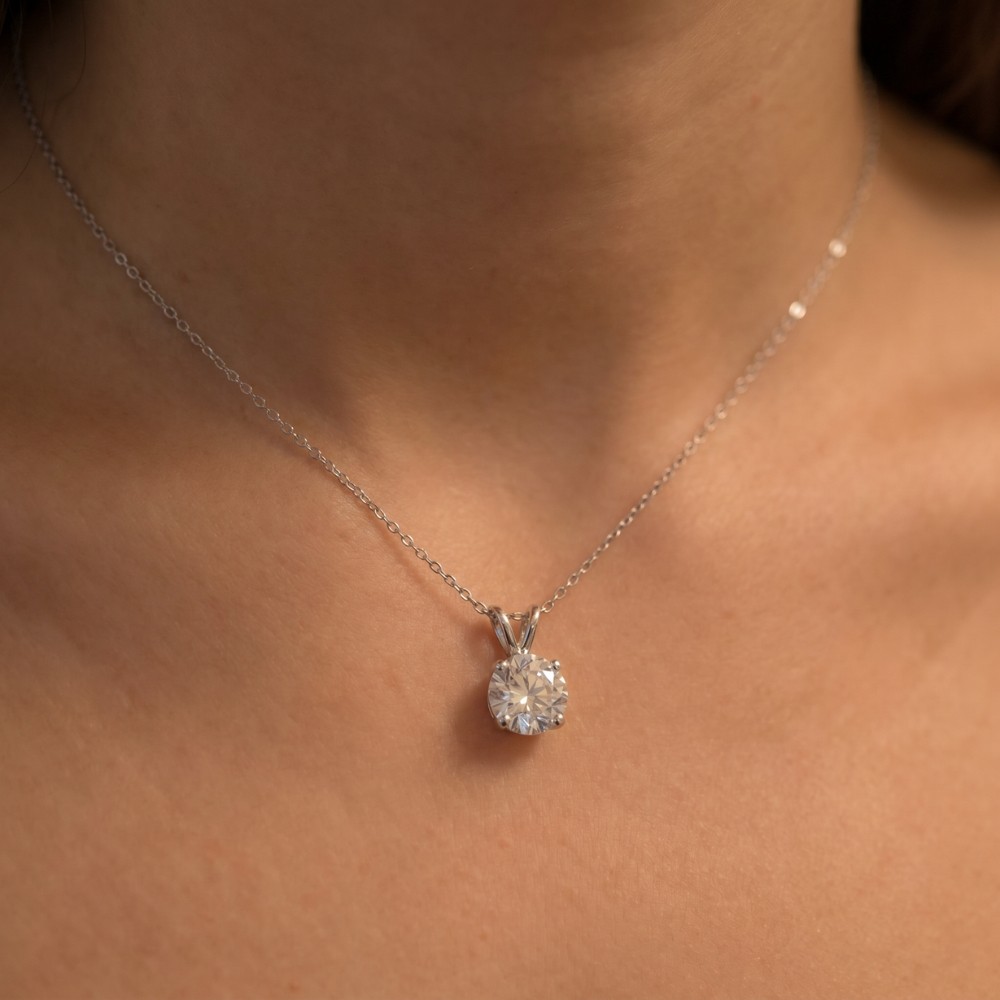 1/4 – 2 Ct T.W. Natural Diamond Solitaire Pendant in 14k White or Yellow Gold
