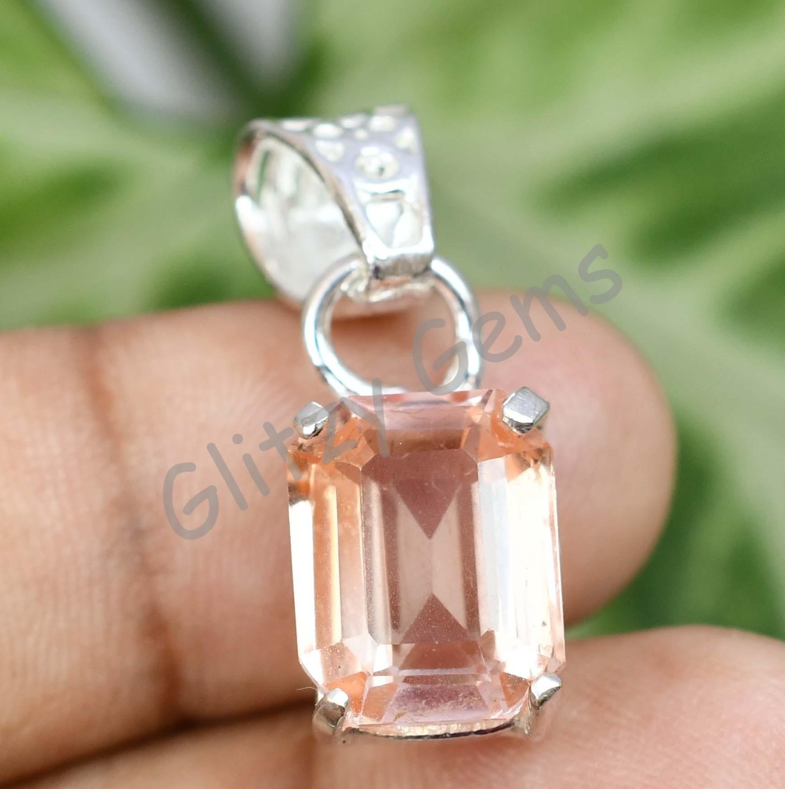 20.00 Ct Natural Padparadscha Sapphire 925 Sterling Silver Pendant Certified