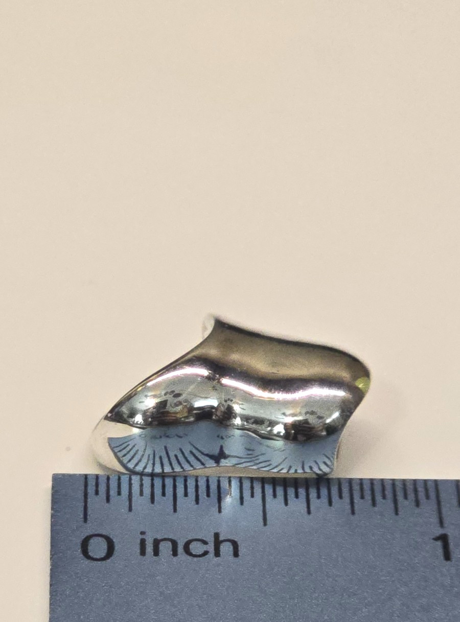 Solid Sterling Silver Heart Slide Pendant Thick & Sturdy 5.9g
