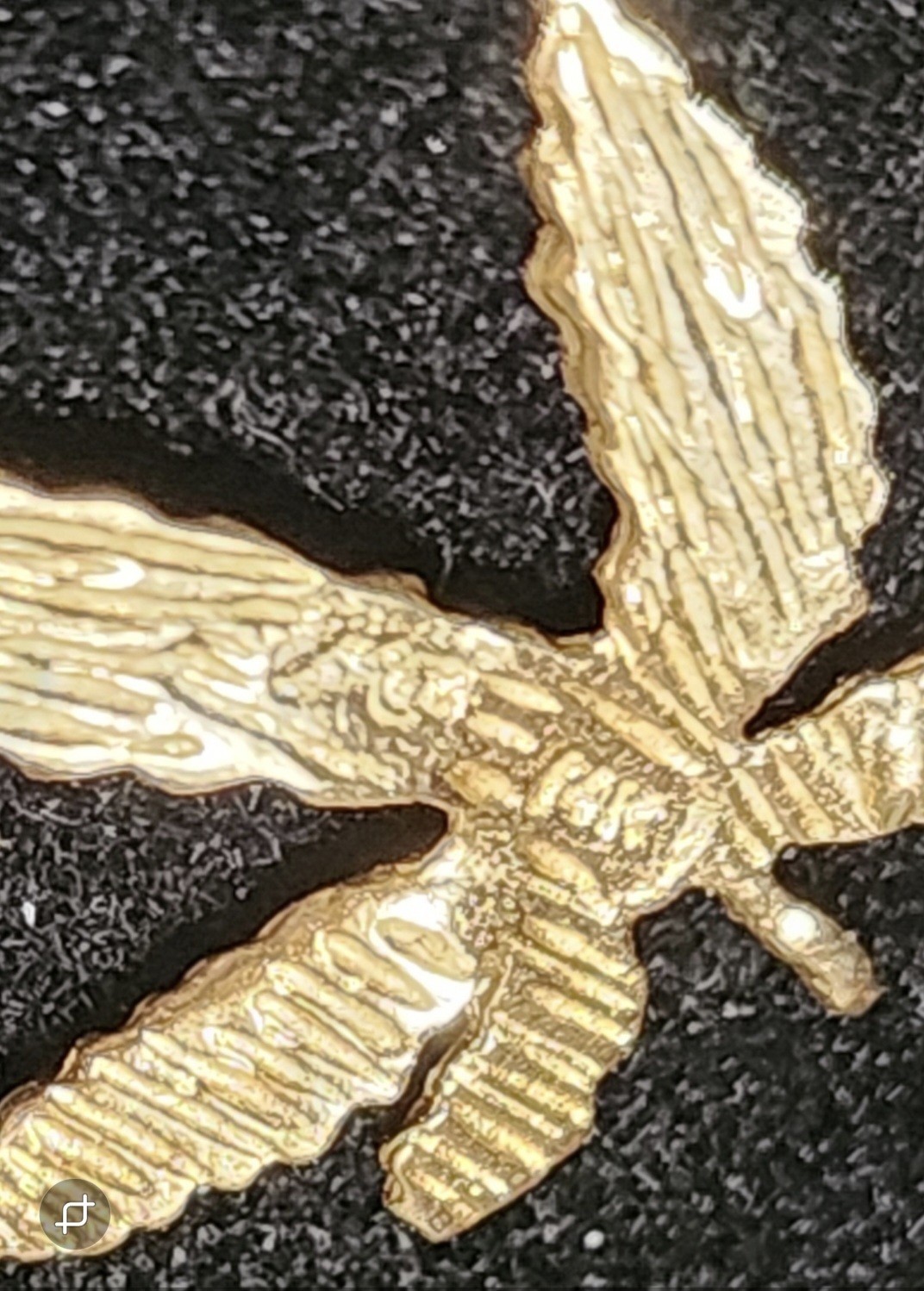 14k Solid Gold Marijuana Pendant Diamond Cut 0.75″ Weed Leaf Charm 14kt Yellow