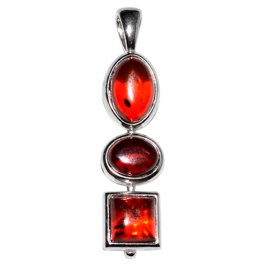 4.64g Authentic Baltic Amber 925 Sterling Silver Pendant Jewelry N-A1868