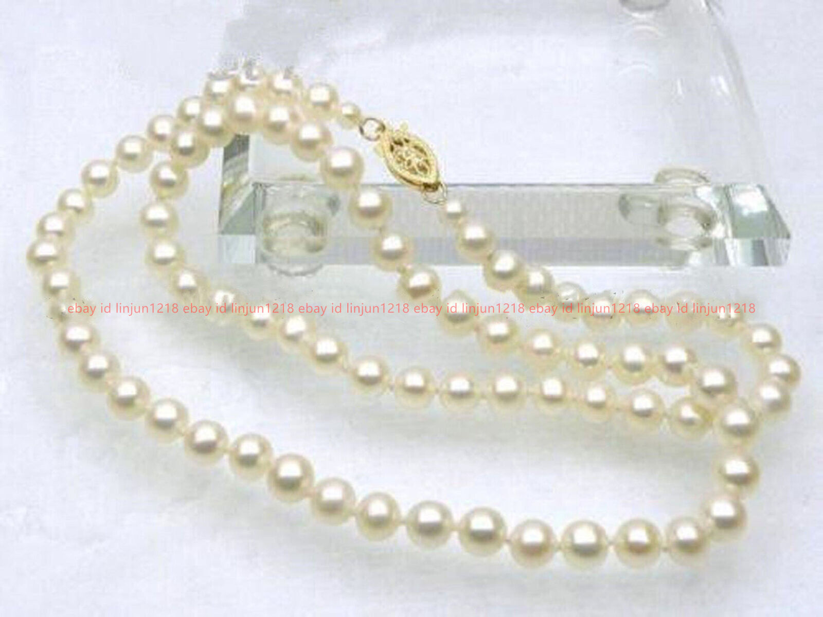 Genuine Natural 5-6mm Round White Pearl Beads Necklace 14-36 in