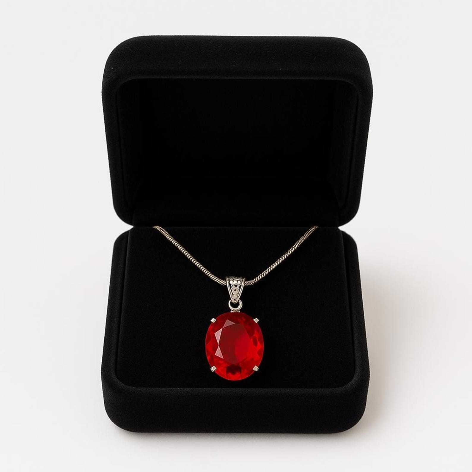 100.20 Ct Natural Red Ruby 925 Sterling Silver Pendant Certified Loose Gemstone