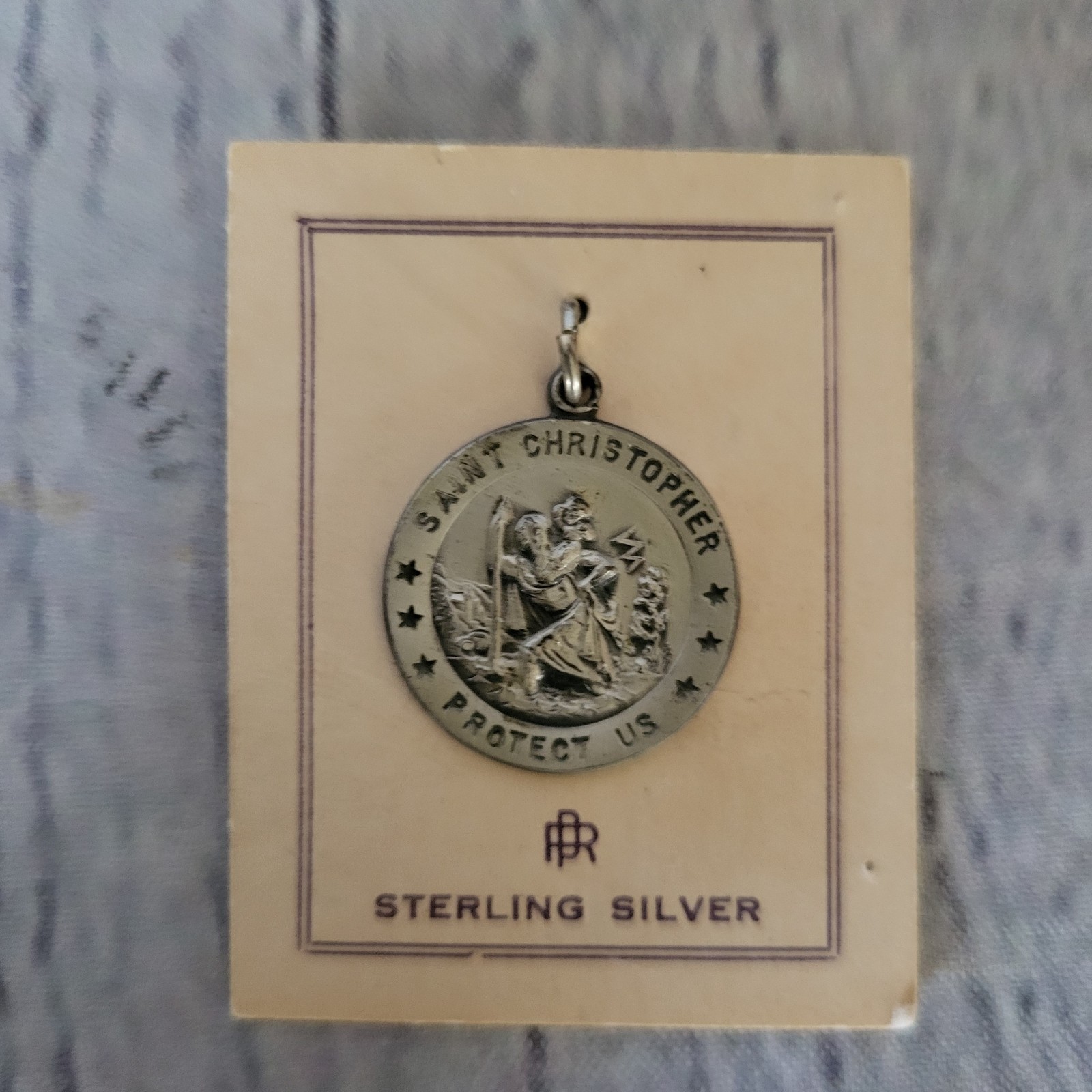 Vintage Sterling Silver St. Christopher Patron Saint Travel Protection Pendant