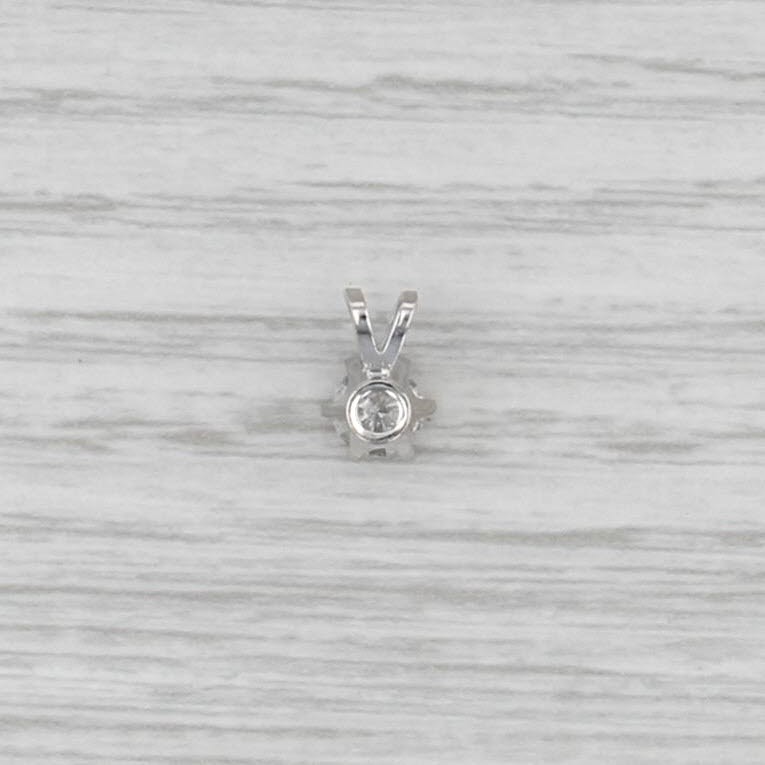 New 0.49ct Diamond Solitaire Pendant 14k White Gold 6 Prong Small Round Drop