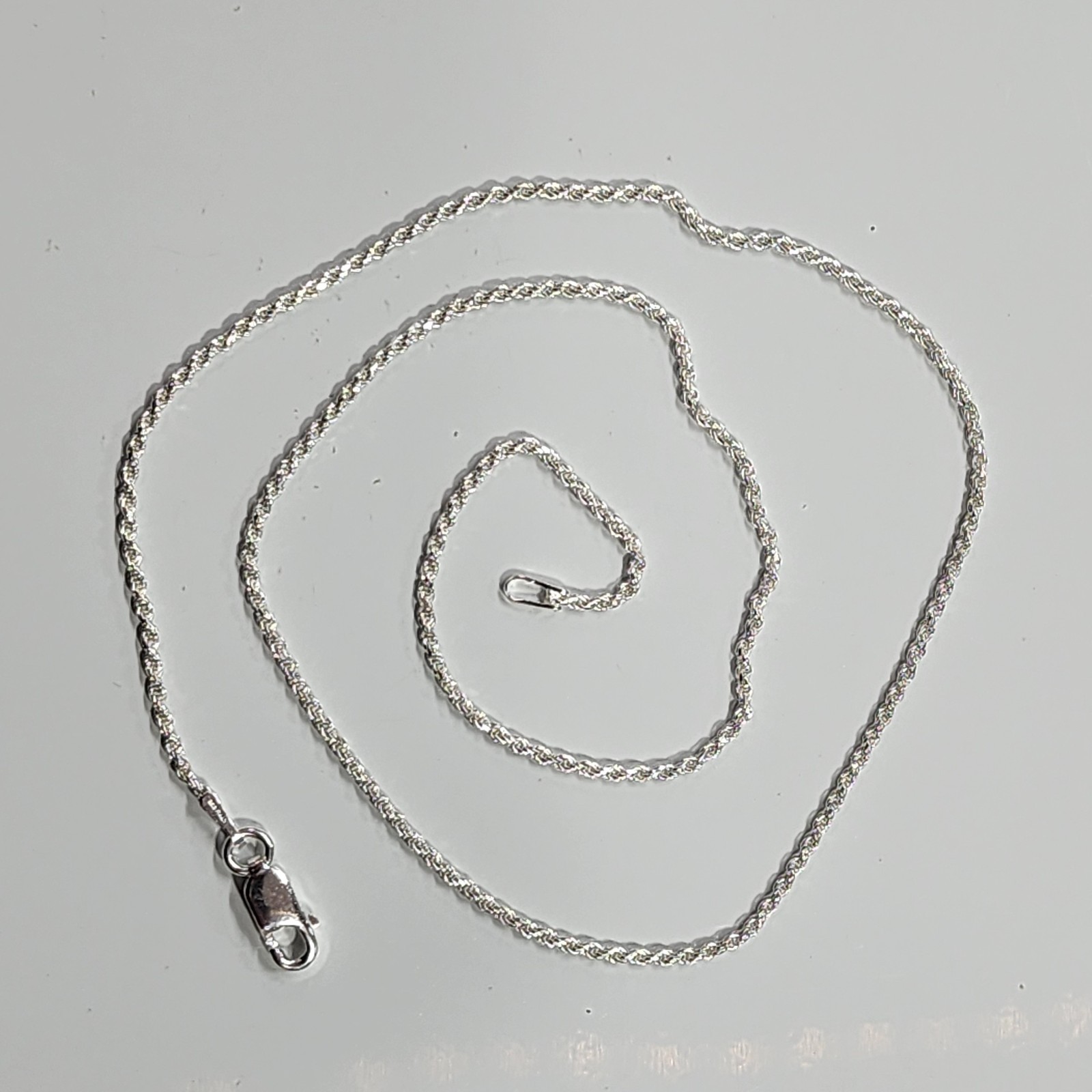 Diamond Cut Rope Chain Necklace 1.2 mm thick Real 925 Sterling Silver All sizes
