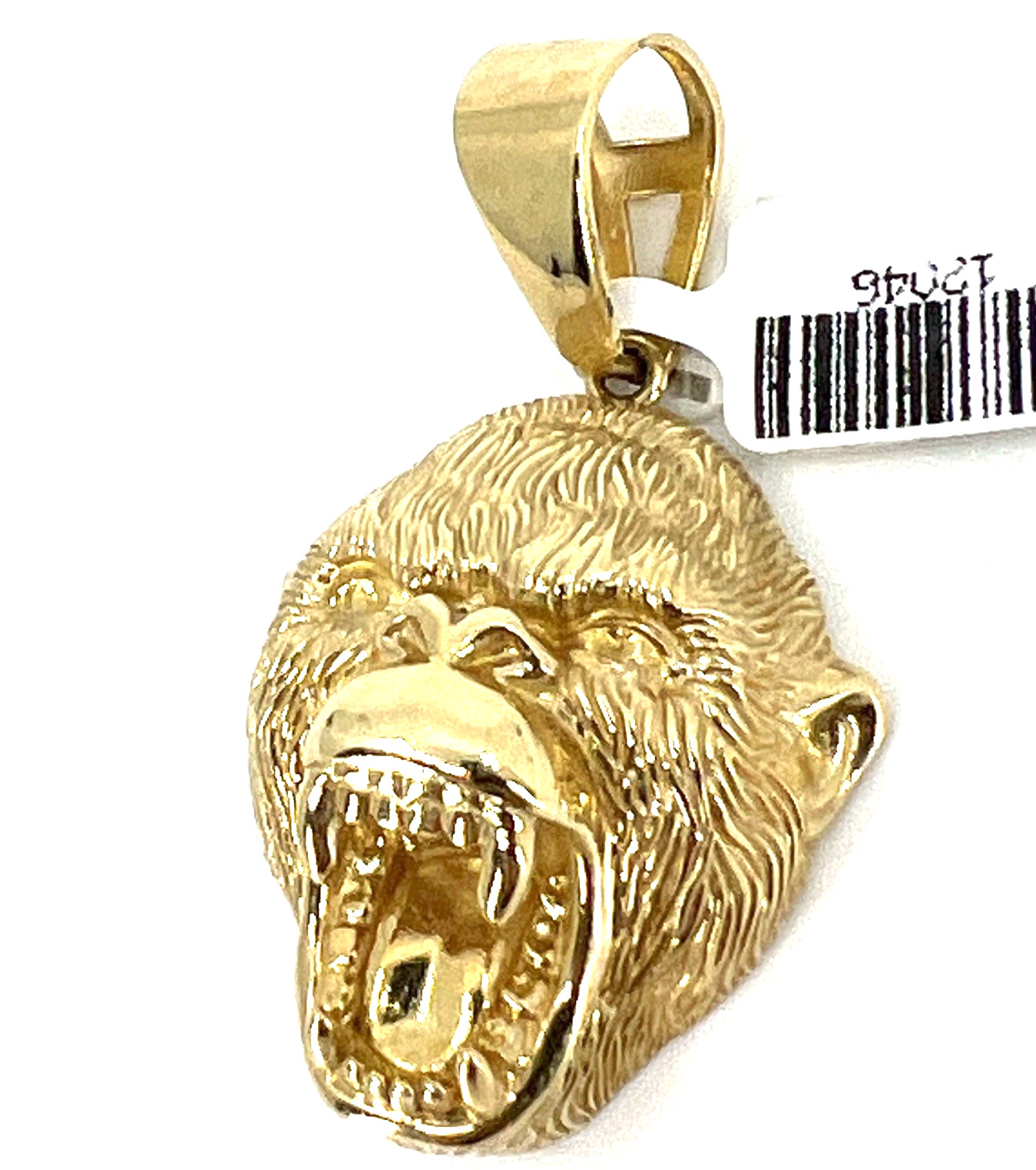 10K Solid Yellow Gold Roaring Gorilla Head Pendant Heavy Silverback Italy